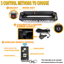 Load image into Gallery viewer, Wireless Rechargeable Battery 26&quot; LED Rooftop Double Side Strobe Light Bar
