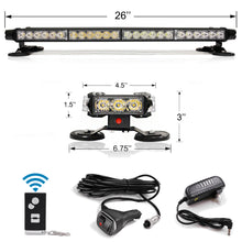 Load image into Gallery viewer, Wireless Rechargeable Battery 26&quot; LED Rooftop Double Side Strobe Light Bar
