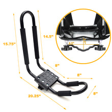 Load image into Gallery viewer, 2 Pair Steel Kayak Carrier J Shape Roof Rack Top Mounting Set
