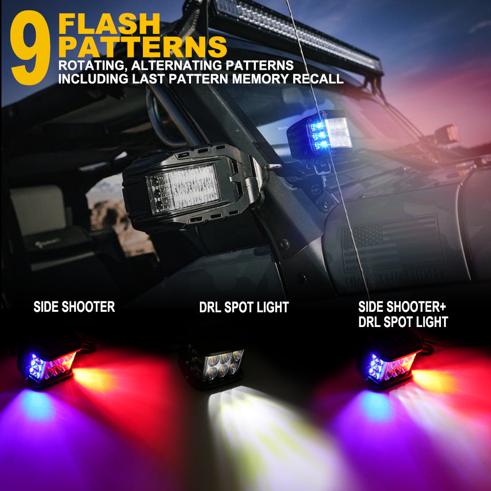 Side Shooter, LED Pods Light 4 inch Off Road Strobe light – FOXCID