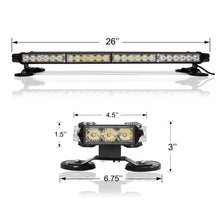 Load image into Gallery viewer, 54 LED 26&quot; Double Side Roof Top Strobe Light Bar with Magnetic Base
