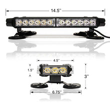 Load image into Gallery viewer, 30 LED 14.5&quot; Double Side Roof Top Strobe Light Bar with Magnetic Base
